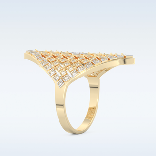 Beautiful Honey Comb Style Wedding Band with 0.37 CT Round Cut Moissanite