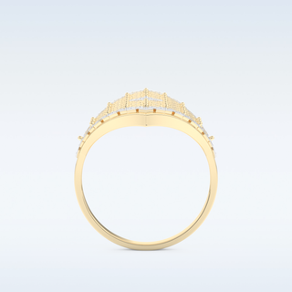 Beautiful Honey Comb Style Wedding Band with 0.37 CT Round Cut Moissanite