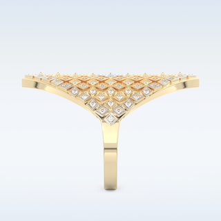 Beautiful Honey Comb Style Wedding Band with 0.37 CT Round Cut Moissanite