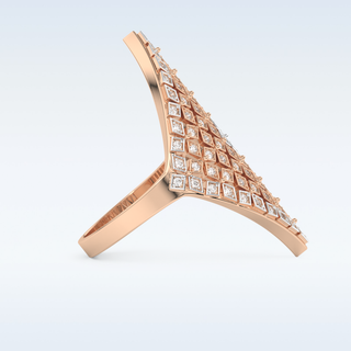 Beautiful Honey Comb Style Wedding Band with 0.37 CT Round Cut Moissanite