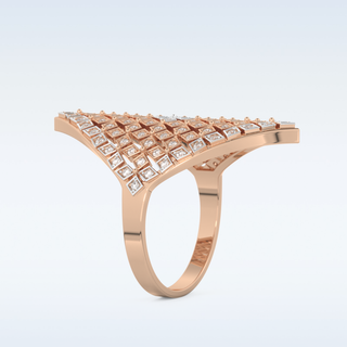 Beautiful Honey Comb Style Wedding Band with 0.37 CT Round Cut Moissanite