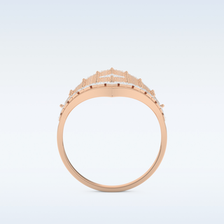 Beautiful Honey Comb Style Wedding Band with 0.37 CT Round Cut Moissanite
