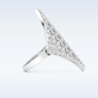 Beautiful Honey Comb Style Wedding Band with 0.37 CT Round Cut Moissanite