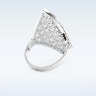 Beautiful Honey Comb Style Wedding Band with 0.37 CT Round Cut Moissanite