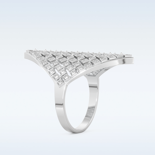 Beautiful Honey Comb Style Wedding Band with 0.37 CT Round Cut Moissanite