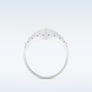 Beautiful Honey Comb Style Wedding Band with 0.37 CT Round Cut Moissanite