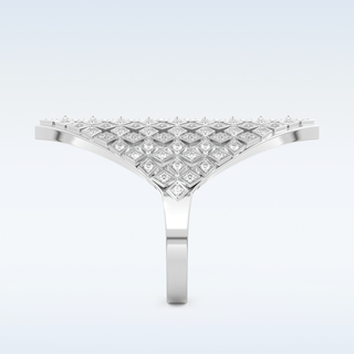 Beautiful Honey Comb Style Wedding Band with 0.37 CT Round Cut Moissanite