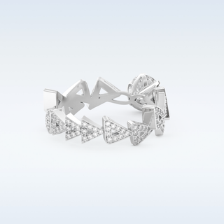 Geometric 0.98 CT Engagement Ring Featuring Round Moissanite