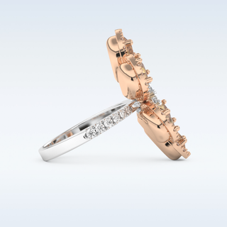 Beautiful Floral Style Wedding Band with 6.20 CT Round & Pear Cut Moissanite