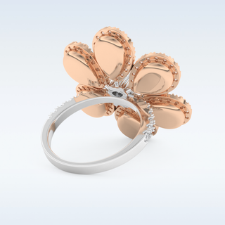 Beautiful Floral Style Wedding Band with 6.20 CT Round & Pear Cut Moissanite