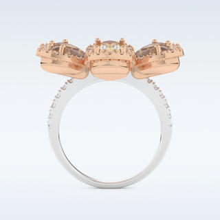 Beautiful Floral Style Wedding Band with 6.20 CT Round & Pear Cut Moissanite