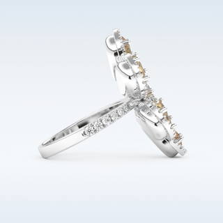 Beautiful Floral Style Wedding Band with 6.20 CT Round & Pear Cut Moissanite