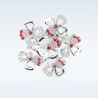 Beautiful Floral Cocktail Style Wedding Band with 0.58 CT Round Cut Moissanite