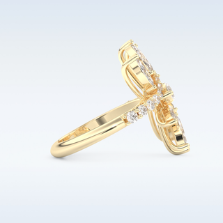 Beautiful Wedding Band with 1.95 CT Round & Marquise Cut Moissanite