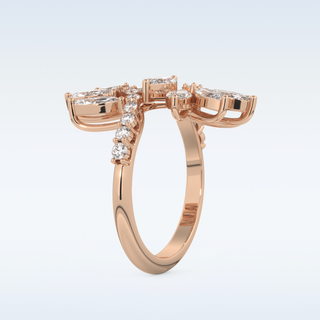 Beautiful Wedding Band with 1.95 CT Round & Marquise Cut Moissanite