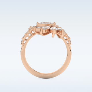 Beautiful Wedding Band with 1.95 CT Round & Marquise Cut Moissanite