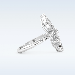 Beautiful Wedding Band with 1.95 CT Round & Marquise Cut Moissanite