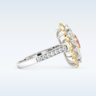 Floral Cocktail Style 0.18 CT Engagement Ring Featuring Marquise Moissanite