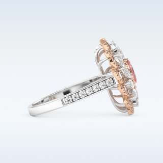 Floral Cocktail Style 0.18 CT Engagement Ring Featuring Marquise Moissanite