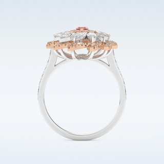 Floral Cocktail Style 0.18 CT Engagement Ring Featuring Marquise Moissanite