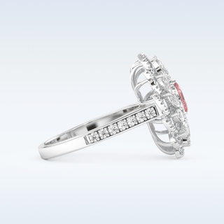 Floral Cocktail Style 0.18 CT Engagement Ring Featuring Marquise Moissanite