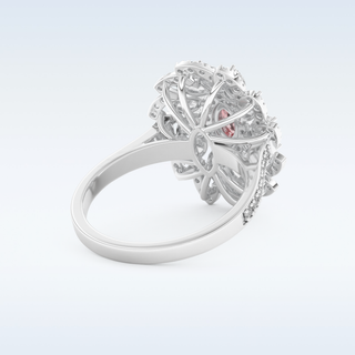 Floral Cocktail Style 0.18 CT Engagement Ring Featuring Marquise Moissanite