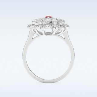 Floral Cocktail Style 0.18 CT Engagement Ring Featuring Marquise Moissanite