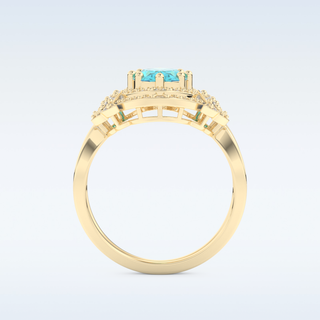 Beautiful Split Shank 1.43 CT Engagement Ring Featuring Blue Oval Moissanite