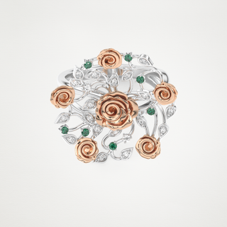 Beautiful Floral Style Wedding Band with 0.13 CT Round Cut Moissanite 14