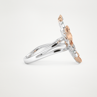 Beautiful Floral Style Wedding Band with 0.13 CT Round Cut Moissanite 15