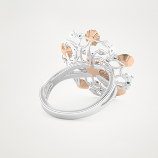 Beautiful Floral Style Wedding Band with 0.13 CT Round Cut Moissanite 16