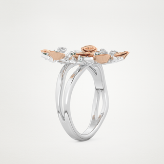 Beautiful Floral Style Wedding Band with 0.13 CT Round Cut Moissanite 13