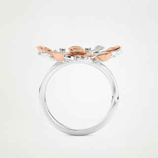 Beautiful Floral Style Wedding Band with 0.13 CT Round Cut Moissanite 17