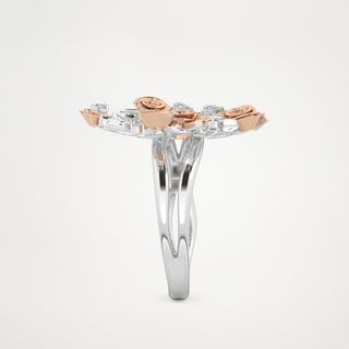 Beautiful Floral Style Wedding Band with 0.13 CT Round Cut Moissanite 18