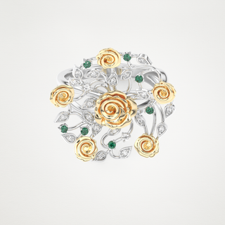 Beautiful Floral Style Wedding Band with 0.13 CT Round Cut Moissanite 7