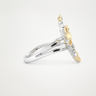 Beautiful Floral Style Wedding Band with 0.13 CT Round Cut Moissanite 8