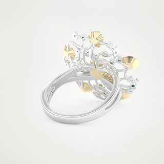 Beautiful Floral Style Wedding Band with 0.13 CT Round Cut Moissanite 9