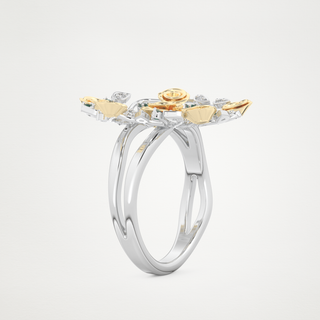Beautiful Floral Style Wedding Band with 0.13 CT Round Cut Moissanite 10