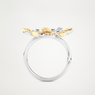 Beautiful Floral Style Wedding Band with 0.13 CT Round Cut Moissanite 11