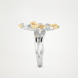 Beautiful Floral Style Wedding Band with 0.13 CT Round Cut Moissanite 12