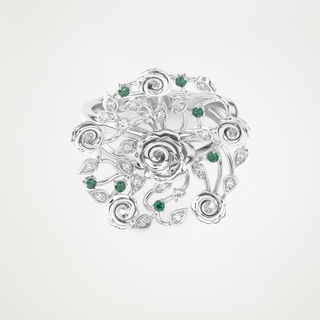 Beautiful Floral Style Wedding Band with 0.13 CT Round Cut Moissanite 1