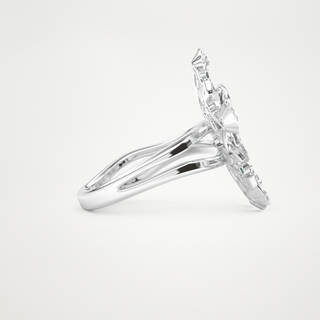 Beautiful Floral Style Wedding Band with 0.13 CT Round Cut Moissanite 2