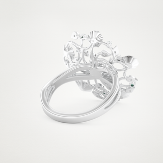 Beautiful Floral Style Wedding Band with 0.13 CT Round Cut Moissanite 3