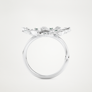 Beautiful Floral Style Wedding Band with 0.13 CT Round Cut Moissanite 5