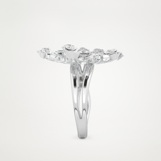 Beautiful Floral Style Wedding Band with 0.13 CT Round Cut Moissanite 6
