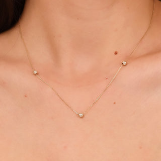 1.0 CT Round Bezel Solitaire Lab Grown Diamond Necklace
