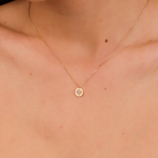 1.0 CT Round Bezel Solitaire Lab Grown Diamond Necklace