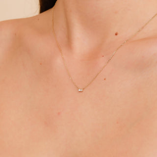 1.0 CT Round Bezel Solitaire Lab Grown Diamond Necklace