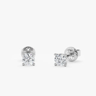 1.0 CT Round Bezel Solitaire Lab Grown Diamond Earrings