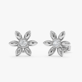 1.0 CT Round Bezel Solitaire Lab Grown Diamond Earrings
